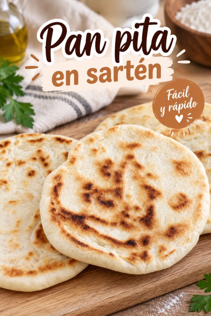 Pain pita fait maison à la poêle, moelleux et doré