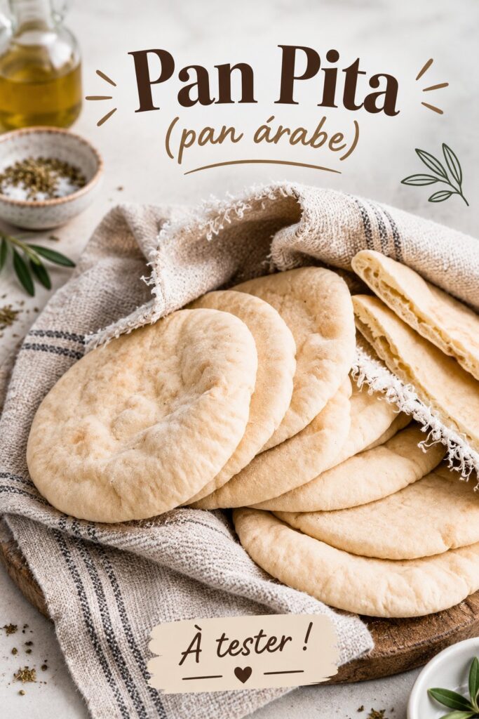 Un pain pita doré tout juste sorti du four, prêt à être servi.