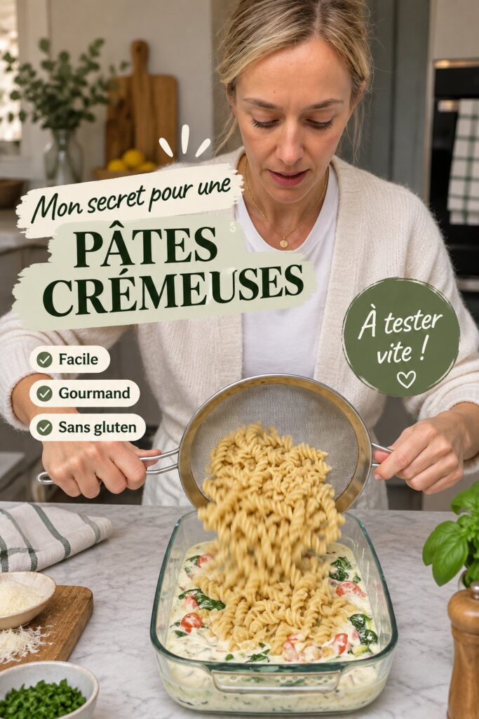 Pasta crémeuse servie dans un bol, garnie de parmesan et de basilic frais