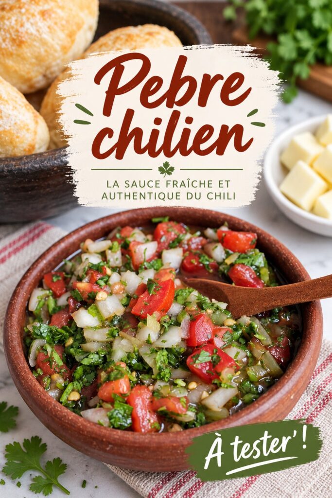 Bol de pebre chileno coloré sur un plan de cuisine
