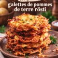 Rösti de pommes de terre croustillant sur une assiette, prêt à être servi.