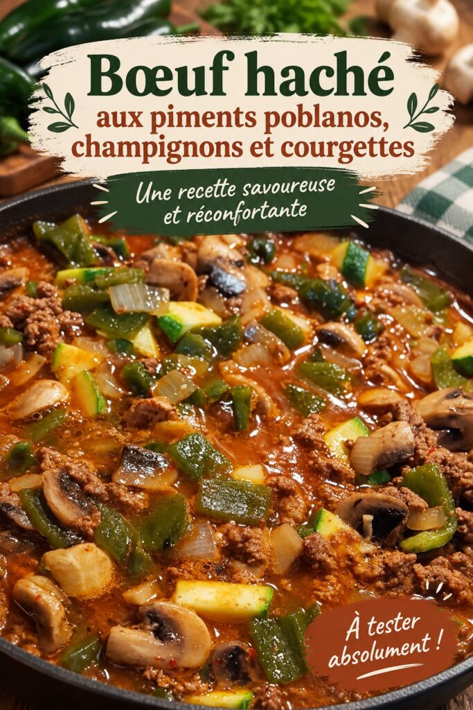 Assiette de viande hachée aux chiles et légumes colorés, prête à être dégustée.