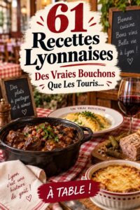 Recettes de plats lyonnais typiques sur une table conviviale