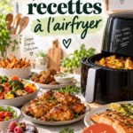 Une sélection de plats délicieux préparés avec un airfryer, démontrant la diversité des recettes possibles.