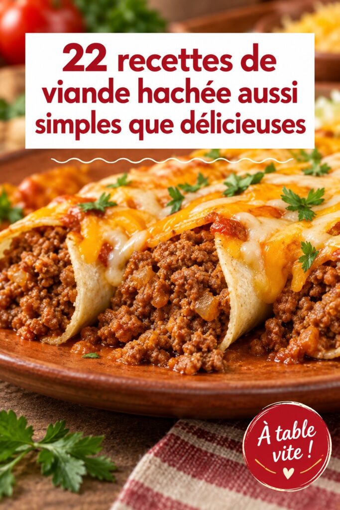 Une assiette de délicieux plats à base de viande hachée, parfaits pour toute la famille.