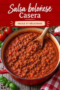 Salsa boloñesa maison servie dans une assiette avec des pâtes