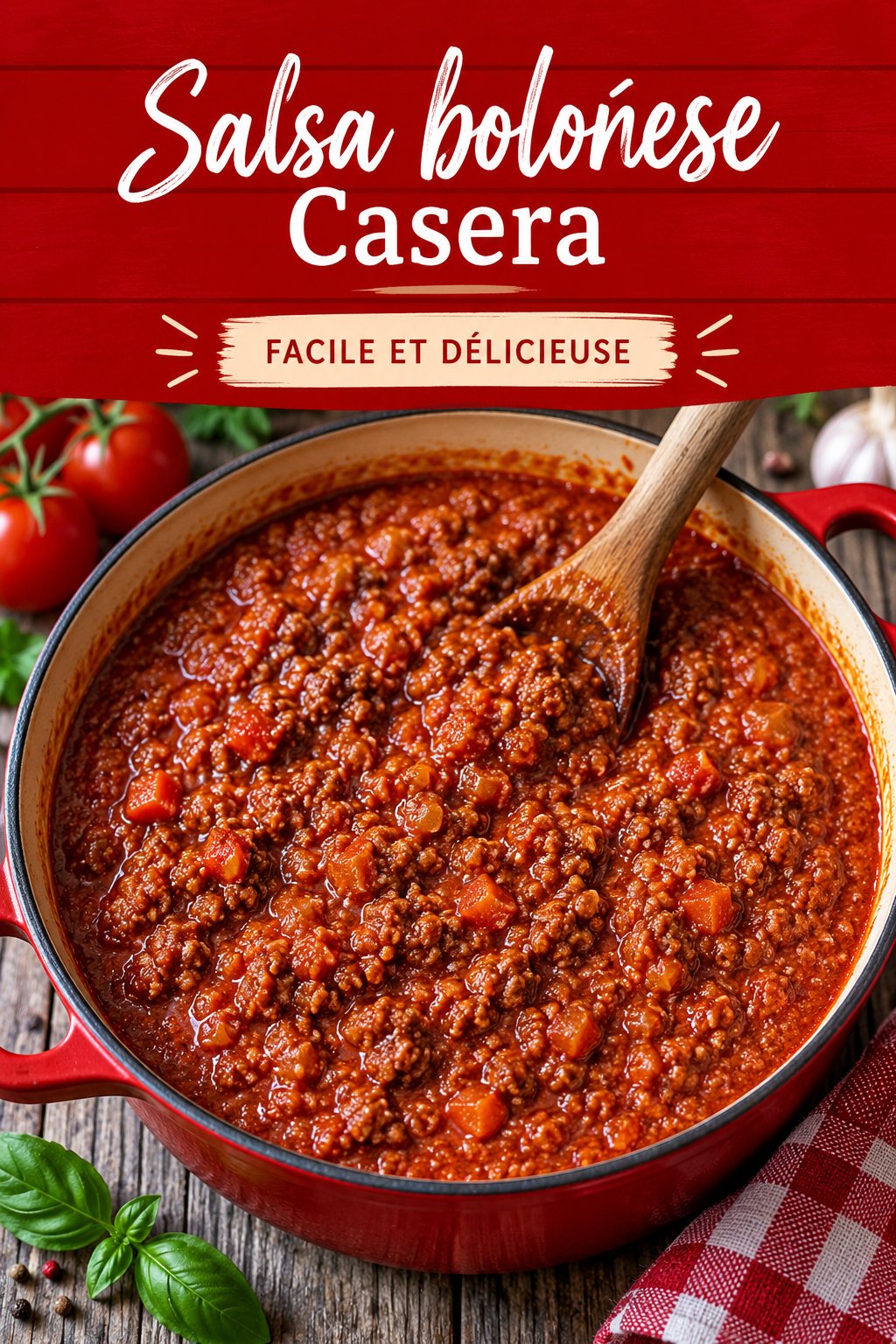 Salsa boloñesa maison servie dans une assiette avec des pâtes