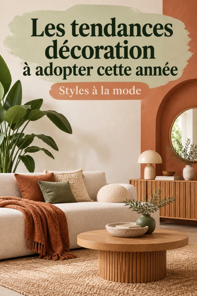 Tendance déco moderne avec des éléments vintage dans un salon chaleureux