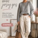 Tenue élégante en jersey gris sur mannequin,