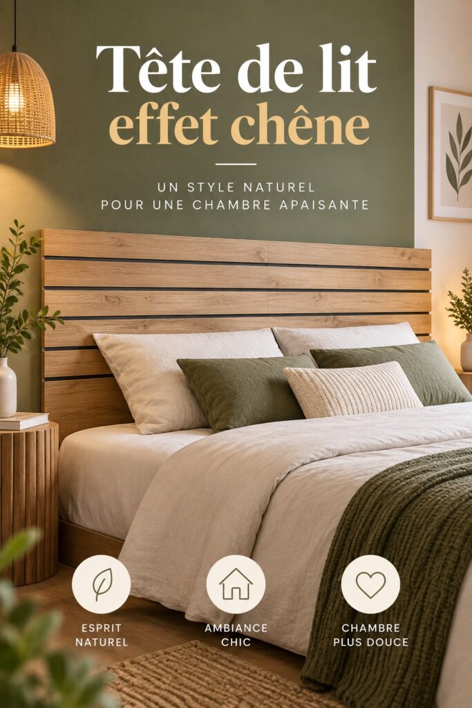 Tête de lit en bois de chêne au design élégant