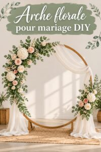 Un magnifique arc de fleurs coloré pour un mariage vintage.