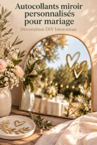 Autocollants de miroir personnalisés pour un mariage élégant