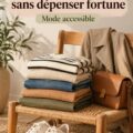 Une femme souriante portant une tenue vintage stylée sans dépenser beaucoup.