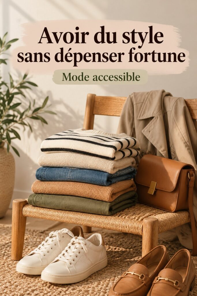 Une femme souriante portant une tenue vintage stylée sans dépenser beaucoup.