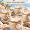 Bougies parfumées décoratives pour un mariage au bord de mer
