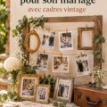 Coin photos souvenirs de mariage avec cadres vintage décoratifs