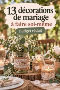 Décoration de mariage DIY sur une table élégamment dressée