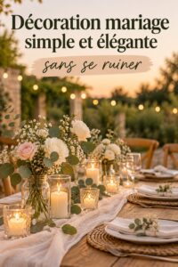 Décoration simple et élégante pour mariage avec fleurs et chandeliers