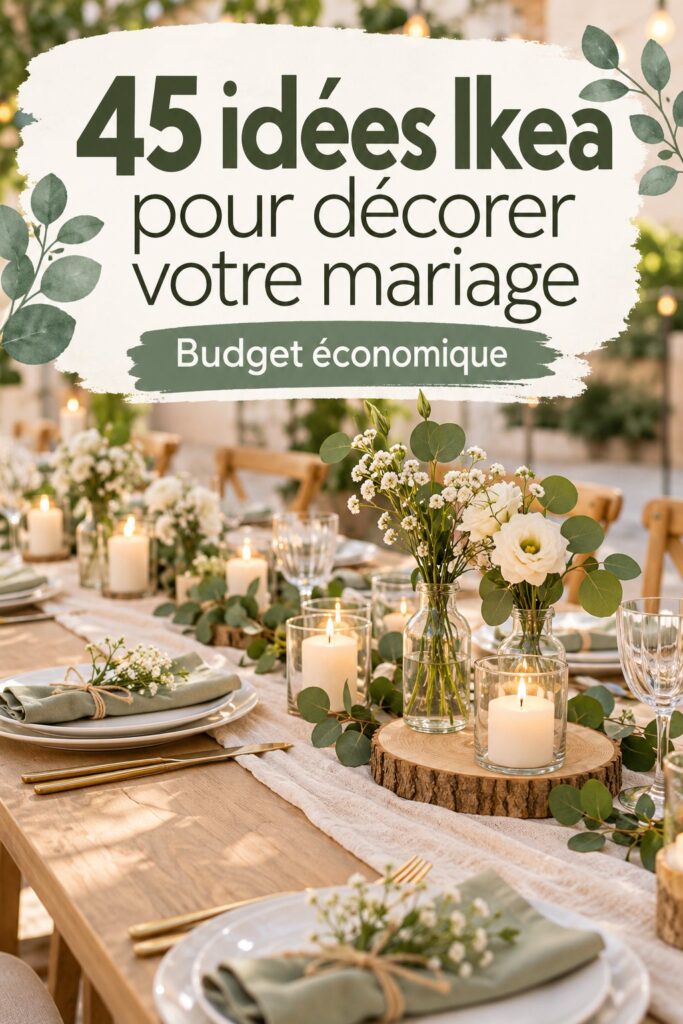 Déco de mariage vintage avec des produits Ikea, fleurs et chandeliers