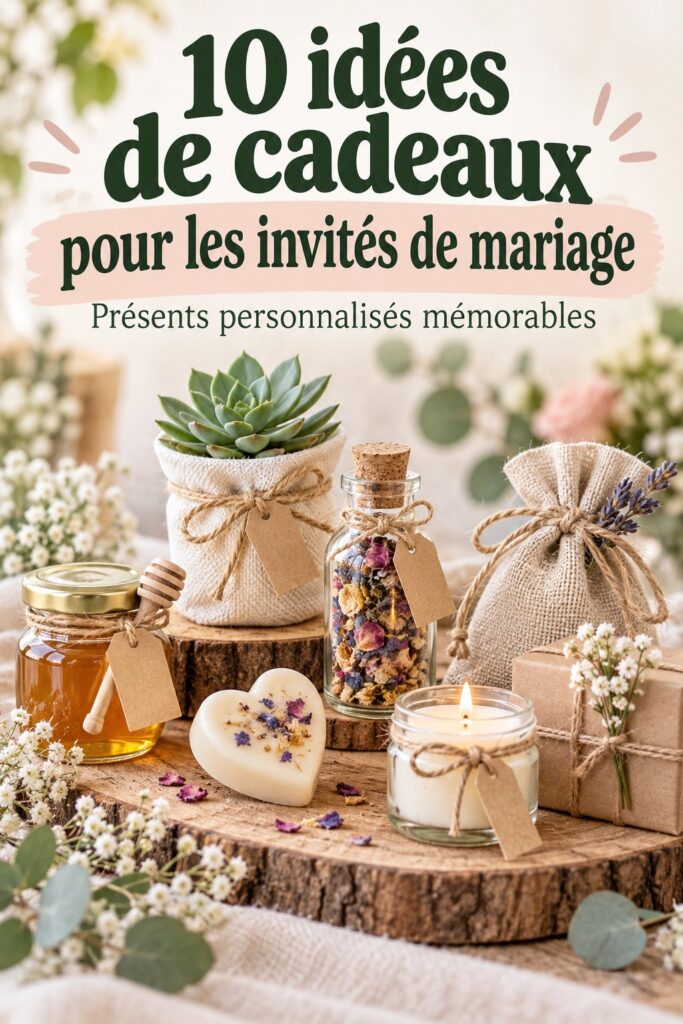 Idées de cadeaux de mariage personnalisés pour invités avec des dômes en verre.