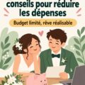 Un couple souriant lors d'un mariage économique en plein air, mettant en avant une décoration vintage.
