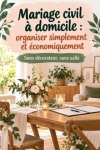 Cérémonie de mariage civil intime et élégante à domicile.