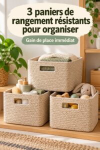Un beau set de paniers de rangement Bazyl en polypropylène, idéal pour embellir votre intérieur.