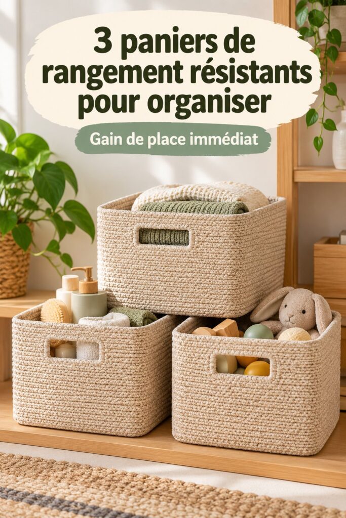 Un beau set de paniers de rangement Bazyl en polypropylène, idéal pour embellir votre intérieur.