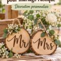 Panneaux de mariage en bois rustiques personnalisés, créant une ambiance vintage.