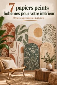 Papiers peints boho avec des motifs colorés dans une belle pièce