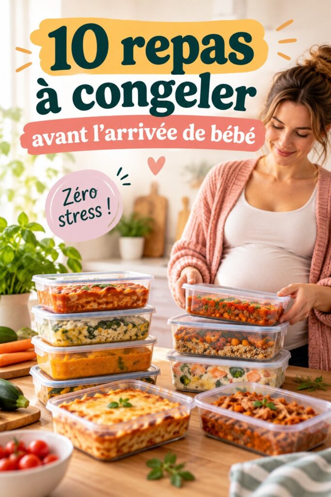 Plat de lasagne maison, prêt à être congelé avant l'arrivée de bébé.
