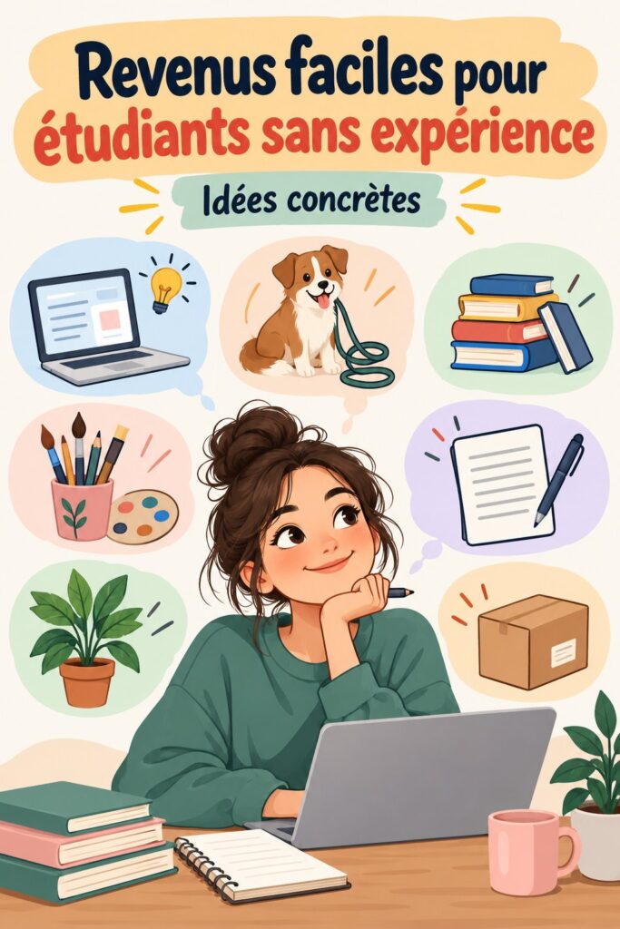 Une étudiante heureuse profitant de ses revenus supplémentaires