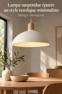 Suspension LED au design wabi-sabi, créant une ambiance nordique chaleureuse dans une pièce moderne.